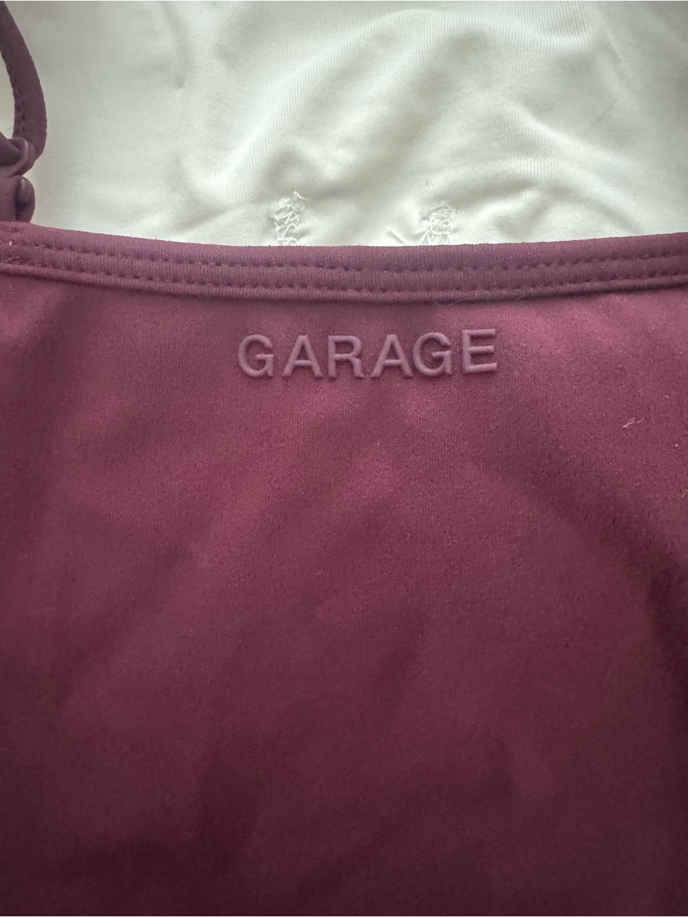 Garage Double-Strap tank in Plum and White - Picture 3 of 4